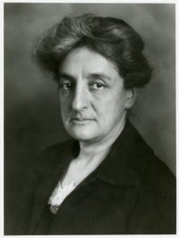 Black and white portrait of Martha Wollstein.